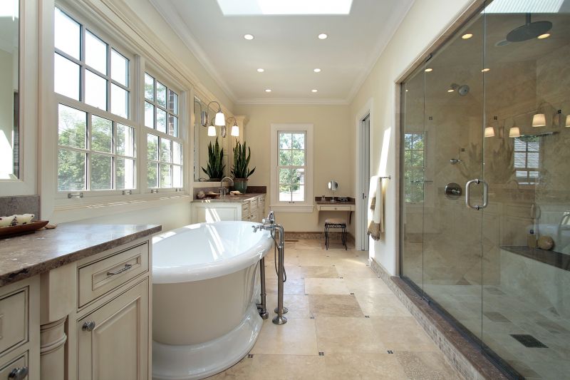 Luxurious bathroom featuring a freestanding bathtub