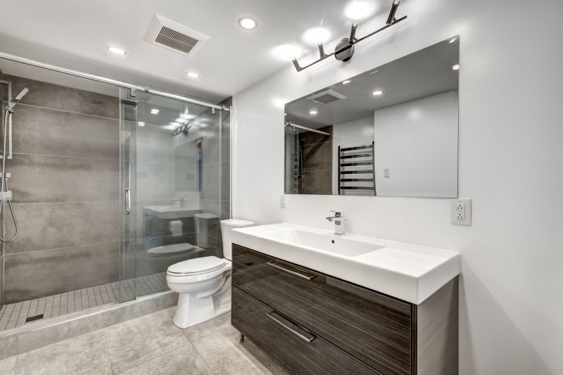 Contemporary bathroom with floating vanity