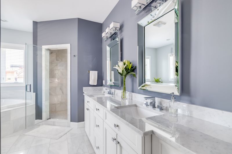 Elegant bathroom remodel with marble accents