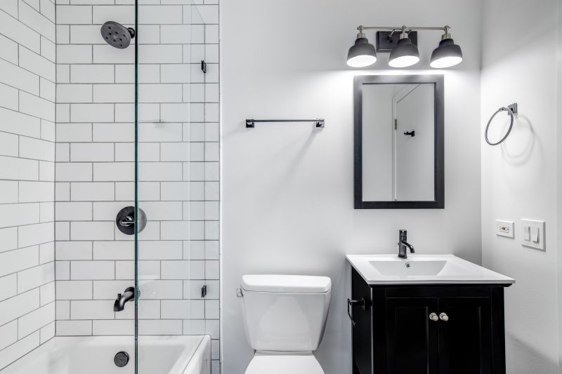 Bathroom with sleek, modern fixtures