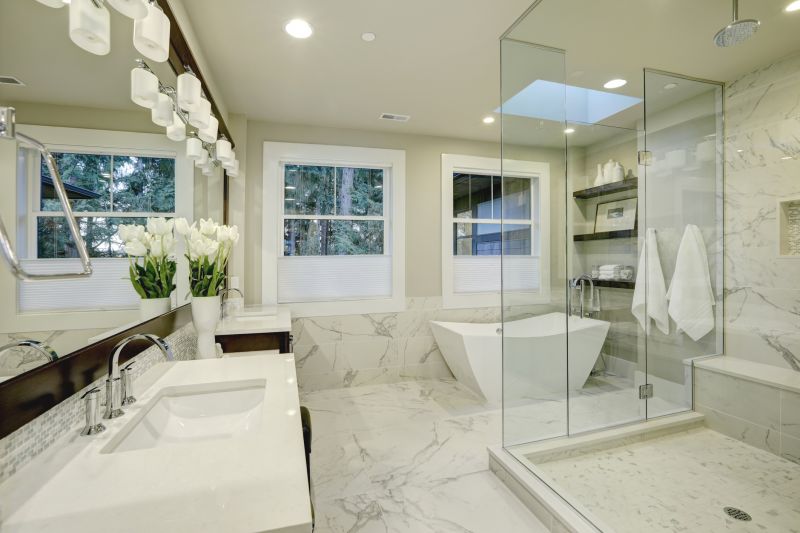 Bathroom with elegant wall treatments